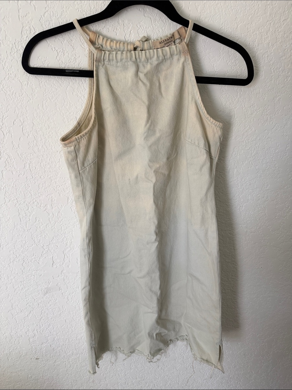 AllSaints Cream Sleeveless Halter Dress